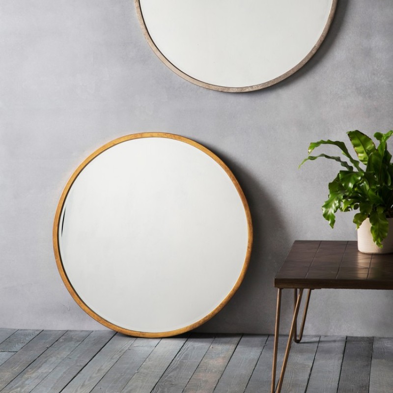 Higgins Round Mirror Antique Gold W800 x D20 x H800mm